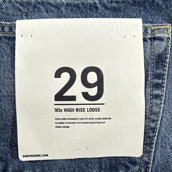 RE/DONE Women Jeans 90's High Rise Loose Destroyed Mar Button Fly Sz 29 NWT $325 - Picture 8 of 13